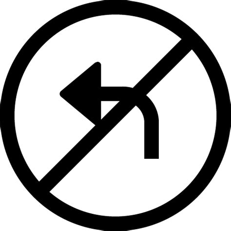 Sign No Left Turn Icon Svg Png Free Download