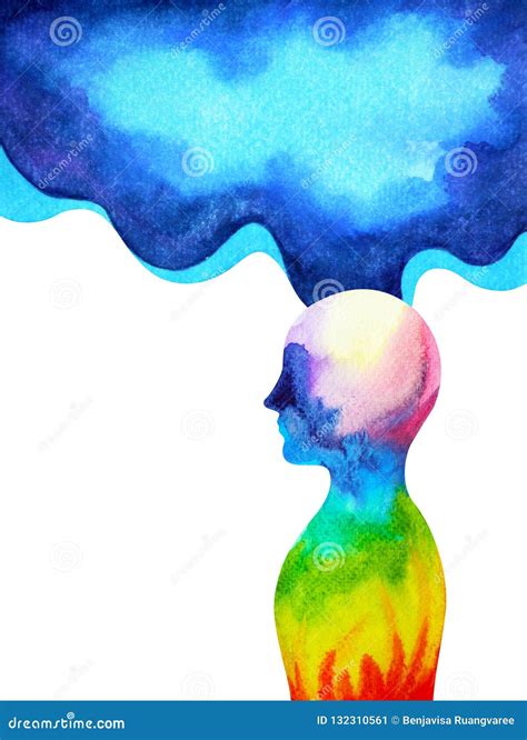 Human Head Spirit Powerful Energy Connect To The Universe Power Stock