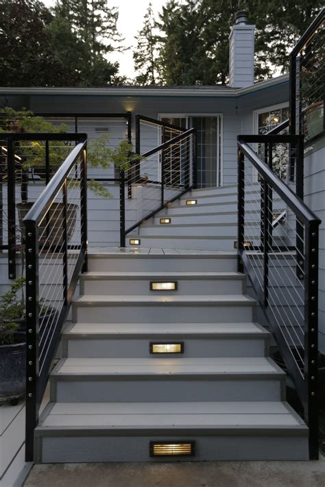 Modern Aluminum Tri Level Deck Design And Build Outdoor Stairs