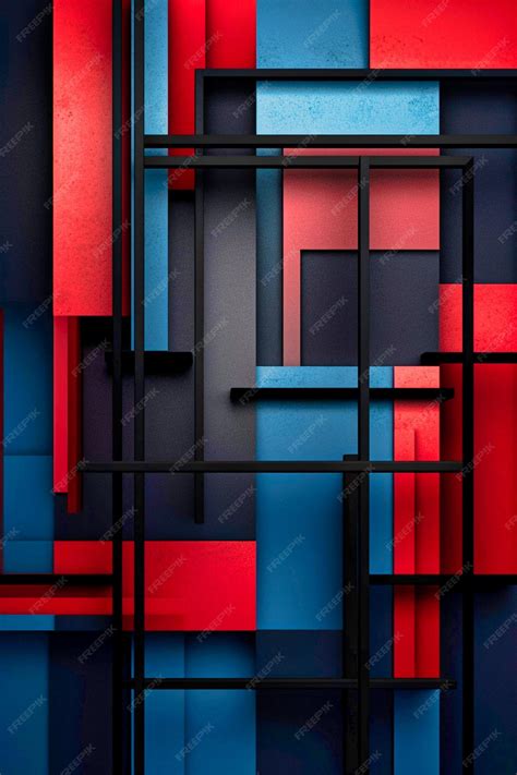 Premium Ai Image Abstract Red Blue And Black Wallpaper Generative Ai