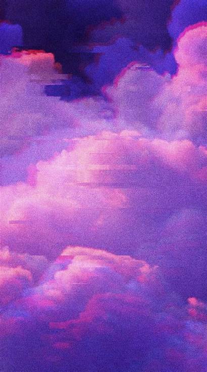 Aesthetic Glitch Clouds Wallpapers Purple Backgrounds Cloud