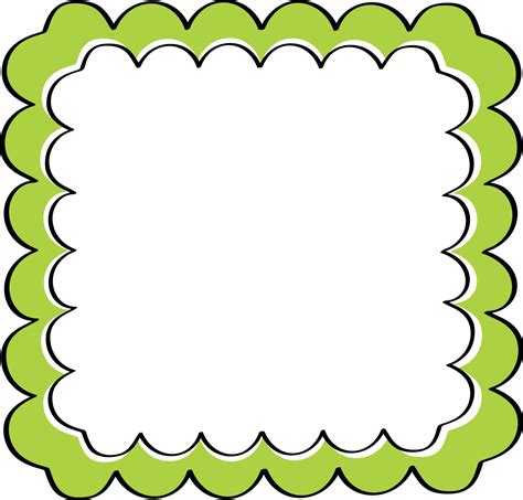 Green Scalloped Frame Free Clip Art Frames