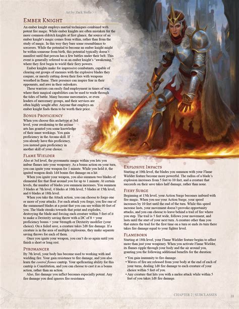 Ember Knight - a pyromantic fighter that fights with a flaming arsenal