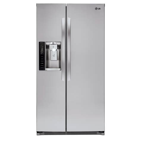 Besides its modern design, this refrigerator comes with an automatic ice maker that produces up to 11 lbs of ice per day and filtered water dispenser. LG LSXS26326S 26.2 cu. ft. Side-by-Side Refrigerator w ...