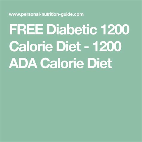 Free Diabetic 1200 Calorie Diet 1200 Ada Calorie Diet Calorie Diet