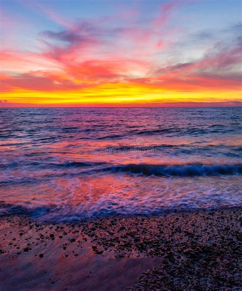 Sunset Ocean Beach Vertical Stock Photo Image Of Inspirational