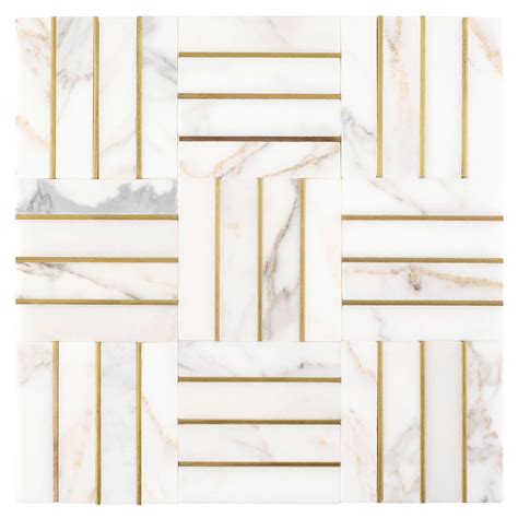 White And Gold Marble Effect Tiles Galandrina