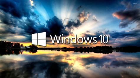 Windows 10 on the reflected clouds wallpaper - Computer wallpapers - #47972