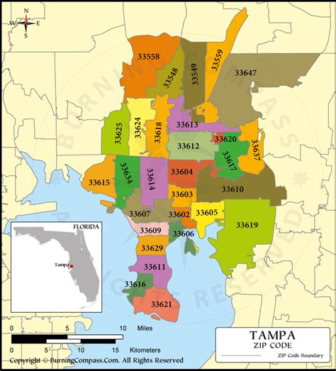 Tampa Zip Code Map