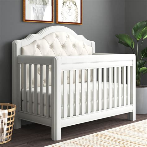 Greyleigh Baby And Kids Adalia 5 In 1 Convertible Upholstered Crib