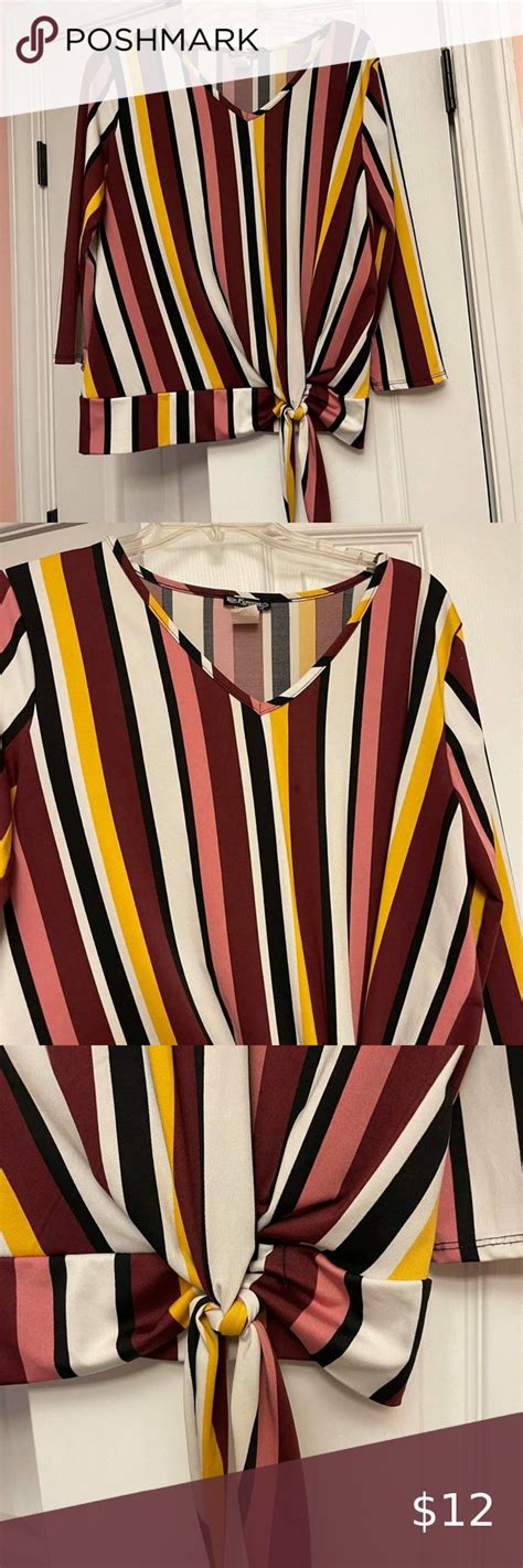 Top Fashion Of Ny Striped Tie Front Shirt Front Tie Shirt Striped