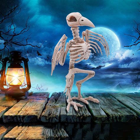 Halloween Decoration 125 Pose N Stay Raven Skeleton Plastic Bones