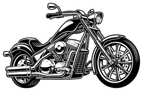 Premium Vector Illustration With Vintage Monochrome Motorcycle