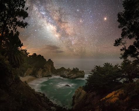 Mars And Milky Way Over Big Sur Todays Image Earthsky