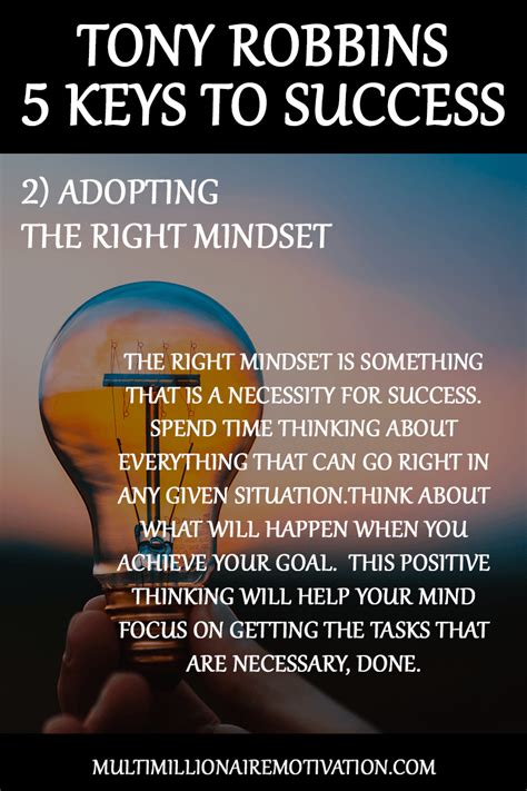 Tony Robbins 5 Keys To Success Key To Success Life Motivation