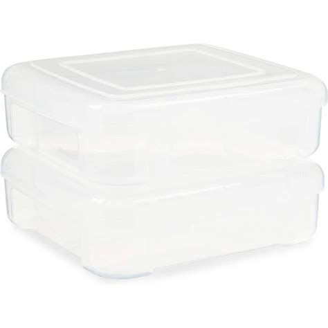 New Whitefurze Plastic Food Tub Storer Storage Container Cake Lunch Box