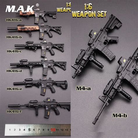 About 14cm 1 6 Scale Action Figure Weapon Accessories Hk416 And M4 Series Gun Model Toys 8 Styles