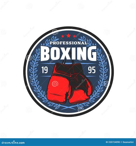 Boxing Sport Kickboxing Martial Arts Club Emblem Stock Vector