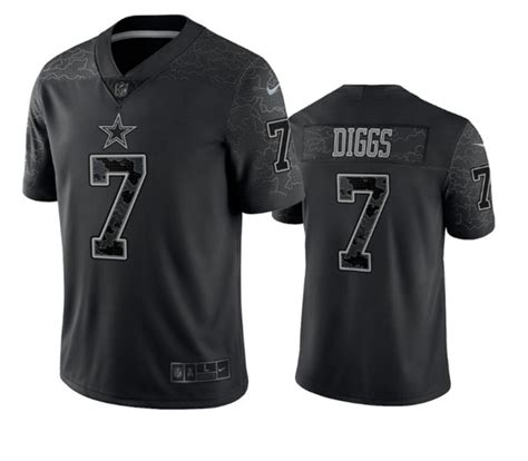 Mens Dallas Cowboys 7 Trevon Diggs Black Reflective Limited Stitched