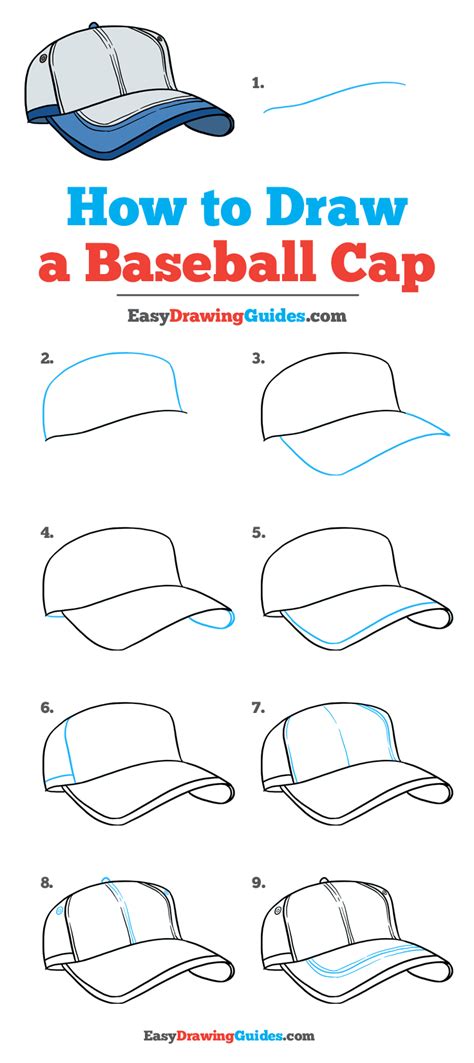 How To Draw A Baseball Cap Really Easy Drawing Tutorial
