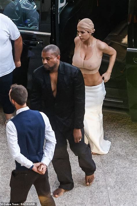 Kanye West S Busty Wife Bianca Censori Turns Heads With Very Revealing Nude Top While The