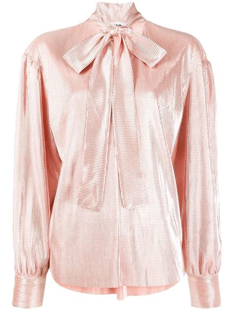 Msgm Pussy Bow Blouse Mindy Kaling Means Business In Her Pink Pussy Bow Blouse Popsugar