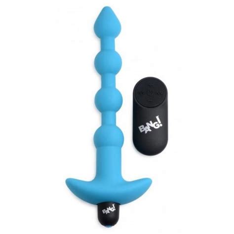 Bang Remote Control Vibrating Silicone Anal Beads Blue Sex Toys At