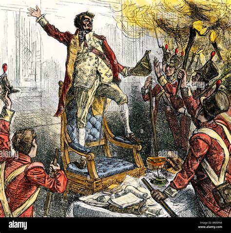 Sir George Cockburn Calling On British Troops To Vote To Burn Washington Dc 1814 Hand Colored