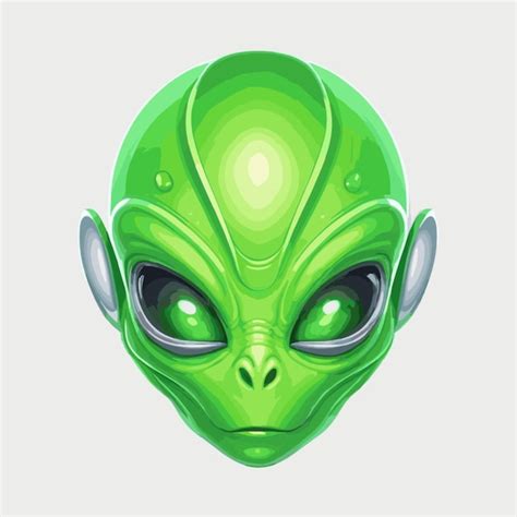 Premium Vector Green Alien Head Vector On A White Background