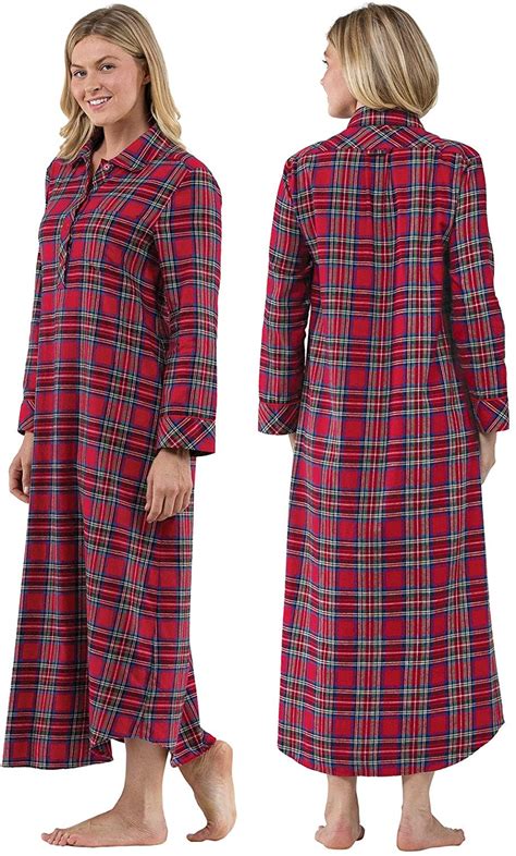 Pajamagram Womens Flannel Nightgown Plaid Cotton Flannel Nightgown Womens Ebay