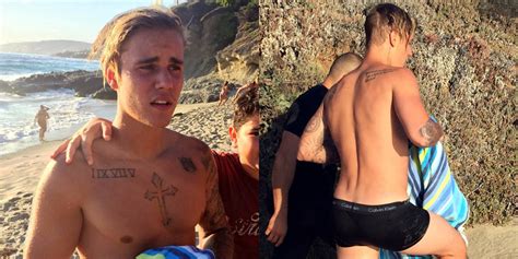 Justin Bieber Wears Just His Calvins At The Beach Justin Bieber
