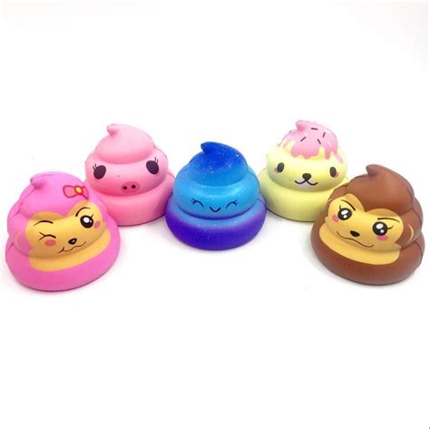 Anti Stress 3d Emoji Pu Poo Squishy Toys Kawaii Rainbow Soft Slow