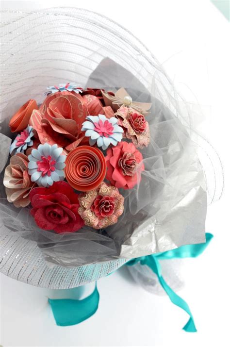 Handmade Paper Flower Bouquet In T Wrap Pink 2427543 Weddbook