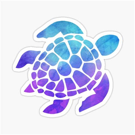 Sea Turtle Watercolor Blue And Purple Sticker For Sale By