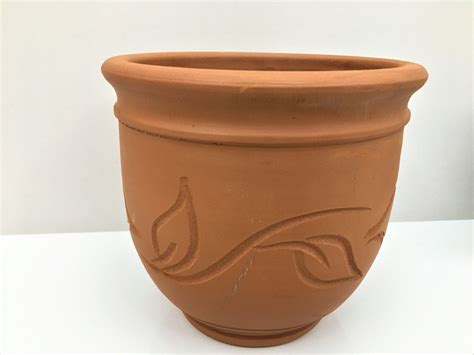 Large Terracotta Pot With Drainage 10 Inch Handmade Clay Etsy