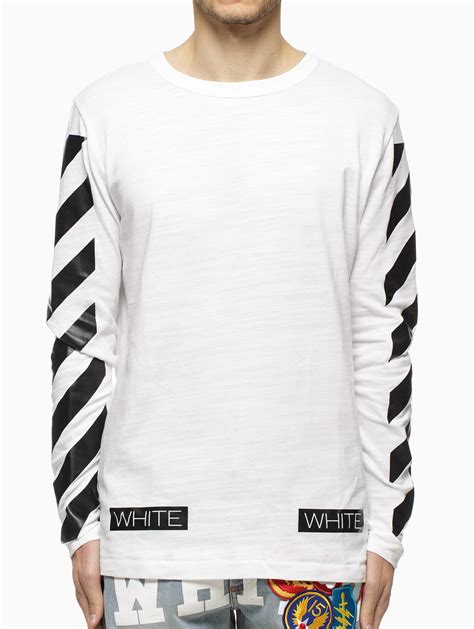 Lyst Off White Co Virgil Abloh Striped Long Sleeve T Shirt In White