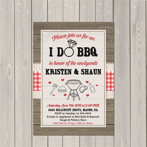 i do bbq invitation couples wedding shower barbecue invitation engagement party