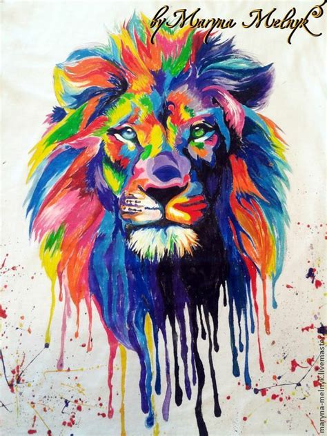 Coooool Lion Painting Colorful Lion Painting Lion Artwork