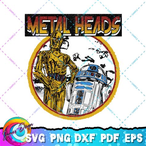 Star Wars R2 D2 C 3po Metal Heads Circle Portrait Png Svg Inspire