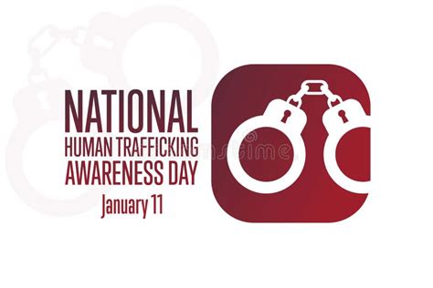 National Human Trafficking Awareness Day January 11 Holiday Concept Stock Vector