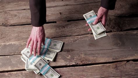 Male Hands Taking Dollar Bundles Mans Hands Stock Footage Sbv