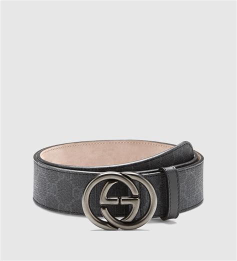 Lyst Gucci Gg Supreme Canvas Belt With Interlocking G Buckle In Black
