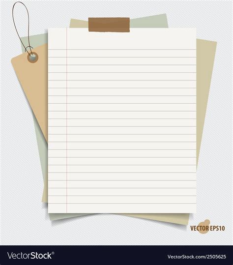 Note Papers Tag Vintage Style Template Design Vector Image