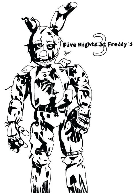Springtrap Fnaf 6 Coloring Pages Fnaf Coloring Pages Cute Coloring