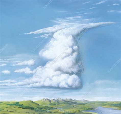 Cumulonimbus Thunderstorm Cloud Artwork Stock Image E1200704