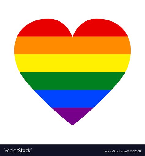lgbt pride flag on heart background royalty free vector