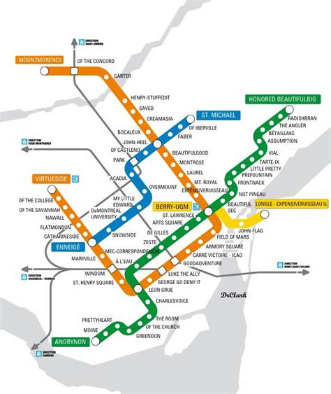 Montreal Metro Map With Anglicized Station Names Rmontreal