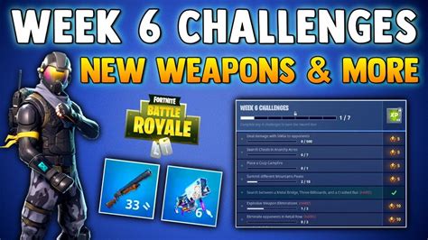 Welcome to the fortnite chapter 2 season 1 week 6 challenges cheat sheet. FORTNITE BATTLE ROYALE BRAND NEW WEAPONS - WEEK 6 ...