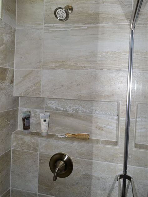 Here S An Unusual Recessed Tile Shelf Tile Shower Niche Bathroom