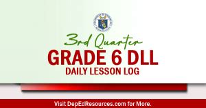 Grade Daily Lesson Log Rd Quarter Dll Sy